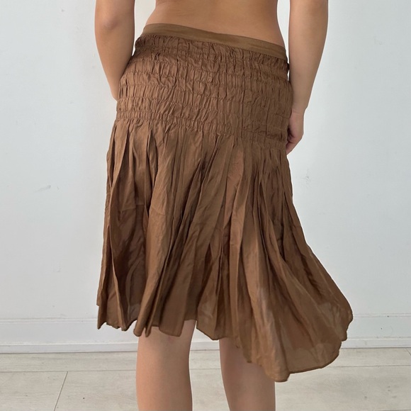 Vintage Scanlan Theodore Brown Silk Skirt - Small/Medium - Picture 2 of 5